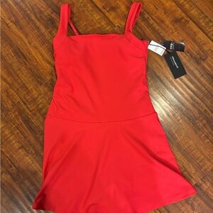Abercrombie & Fitch Bright Red Square-Neck Mini Dress